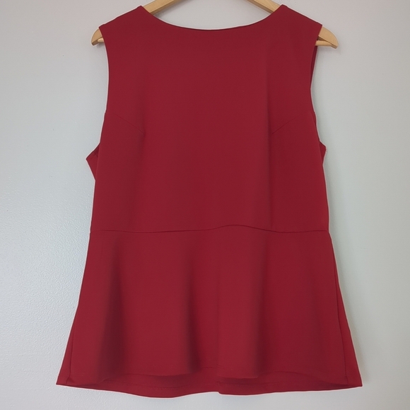 Suzy Shier Tank Top Women's XL Peplum Red Office Siren Wedding Summer Like New - Picture 1 of 8